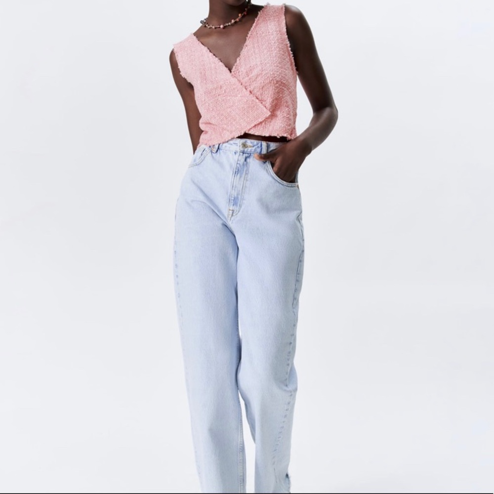 Zara Textured Weave Cropped Top